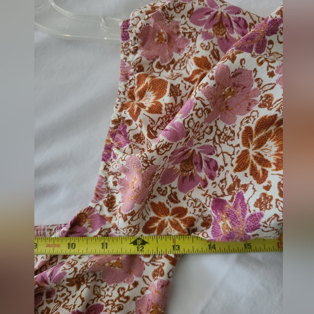 Altar'D State Floral Midi Dress Square Neck Knot Back Ruffle Hem Sz XS NWT - Picture 14 of 15